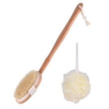 2 StüCk / Set Duschstrauß RüCkenbüRste Bad KöRperbüRste RüCkenwäScher mit Langem Holzgriff