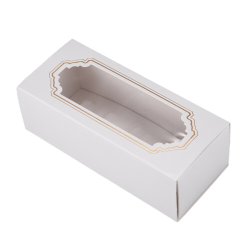 10 Pcs Macarons Box White Bronzing  Paper Gift Packaging Box Kid Birthday Wedding Cake Boxes for Guests Candy 1