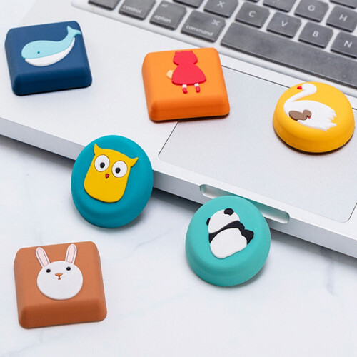 6PCS Cartoon  Silicone Self Adhesive Wall Protectors Door Handle Bumpers Buffer Guard Stoppers Crash Pad 2