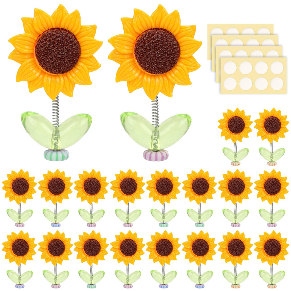 20Pcs Sunflower Car Dashboard Decorations Set With Bobble Head Ornaments For Cute Interior Decor 9771547107651