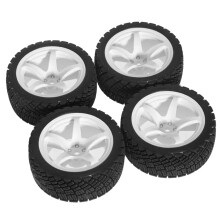RC Car Wheels and Drift Tires 1/10 Set Durable Rubber with Rims for Tamiya TT01 TT02 XV01 XV02
