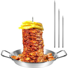Stainless Steel Stand Vertical Skewer Grill Removable Spikes Brazilian BBQ Skewer Reusable Grill Skewer 10inch