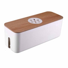 Cable Storage Box Desktop Charging Cable Data Cable Storage Device Plug Socket Cable Management Device White