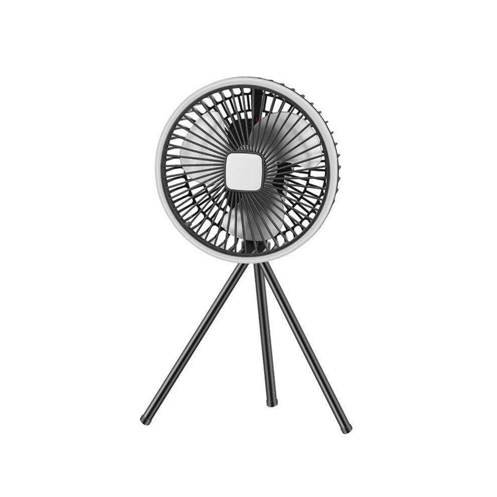 10000Mah Camping Fan Rechargeable Desktop Portable Air Circulator Wireless Ceiling Electric Fan With Power Tripod Gray 6032298753744