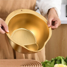 Multi-Use Basin Rice Washing Bowl Vegetable Washer Metal Colander Stainless Steel Vegetable Strainer Kitchen Tool