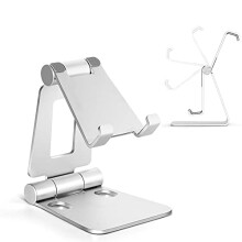 Adjustable Tablet Stand for iPad Samsung and TomTom GO 540 Live, Durable Steel Holder with Anti‑Slip Pads, Gray