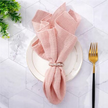 100Pcs Pearl Napkin Rings Stretched Pearl Beaded Napkin Holder Pearl Rhinestone Napkin Holder Buckles Dinner Table Ring