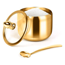 Zuckerbehälter mit Deckel und Löffel für Kaffee-Bar-Station-Zubehör, Küchenaufbewahrung für Salz, Süßigkeiten, Kaffeebohnen