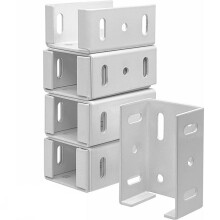 Kit de Supports de Rails Robustes de 2-3/4 Pouces, Support de ClĂ´ture en Aluminium Blanc pour Panneau de ClĂ´ture en Vinyle Ă Connexion de Poteau