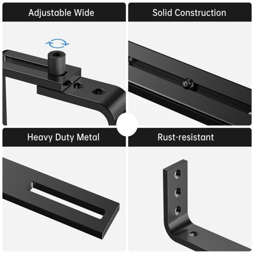 2PCS Adjustable Planter Box Bracket (6 to 12.5 Inches) for Flower Box Holders, Window Boxes PlantersHooks, Wall 2