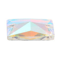 Carré Coudre sur Pierre Cristal Clair AB Couleur Vêtement Couture Perles de Verre Dos Plat 2 Trous Fabrication de Robe 18x25mm