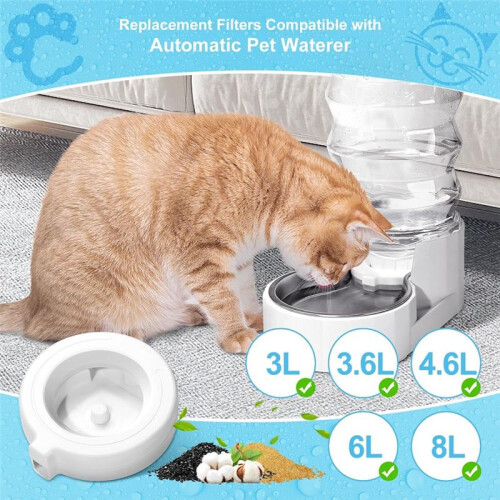 4-Pack Utbytesfilter för 3,6L/4,6L/6L/8L Heavy Force Pet Water Dispenser, Byte Av Vattenfilter för Hundar, (1 Borste) 1