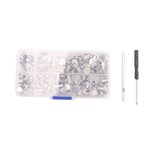 Chicago Screw Leather Rivets Assorted Screw Rivets M5 Chicago Binding Screws for Decorating PU  Belts(110PCS)A
