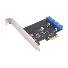 PCI Express USB 3.0 19 Pin Expansion Card PCIE 1X to 2 USB 3 19 Pin Adapter Internal USB3 20Pin Hub Header