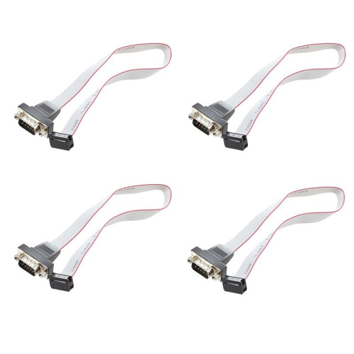4X DB9 RS232 to 10 Pin Ribbon Cable Connector Adapter
