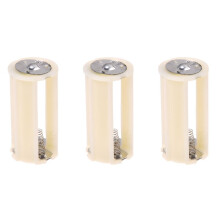3X Grey White Cylinder Battery Holder Adapter for 3x1.5V AA Batteries