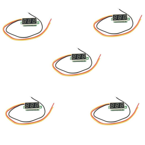 5X  Digital Voltmeter  0-100V LED Panel Voltage Meter 3-Digital with 3 Wires Red