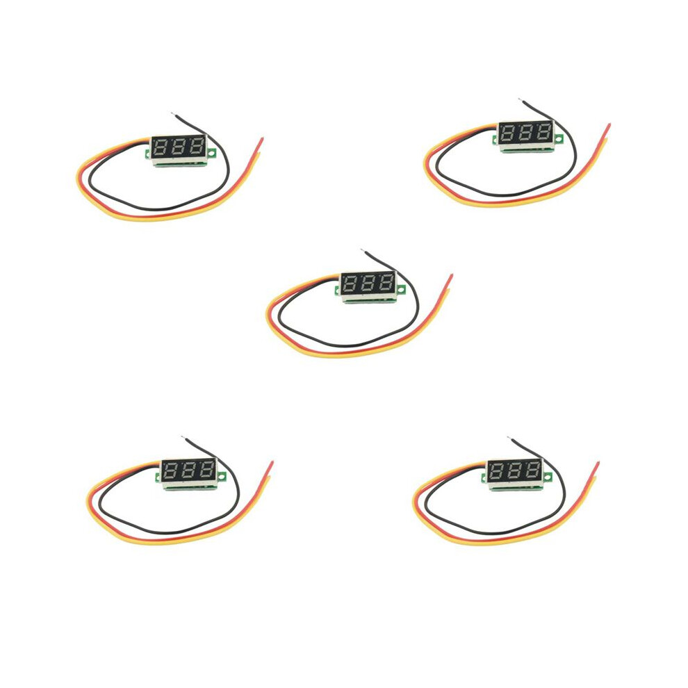 5X Digital Voltmeter 0-100V Led Panel Voltage Meter 3-Digital With 3 Wires Red 6032242379099
