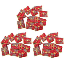 36 En 1 Joyero Pequeño Joyero Rojo Bolsa de Tela de Seda Bordada Monedero