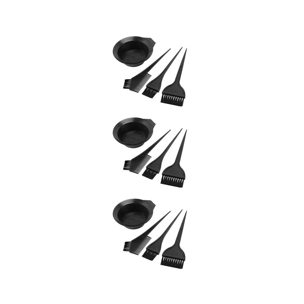 Semoic 3X Hair Color Dye Bowl Comb Brushes Tool Kit Set Tint Coloring