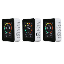 3X Temperature & Humidity Meter,Air Quality Monitor,CO2 Detector,3-In-1 Digital Air Pollution Carbon Dioxide Detector A