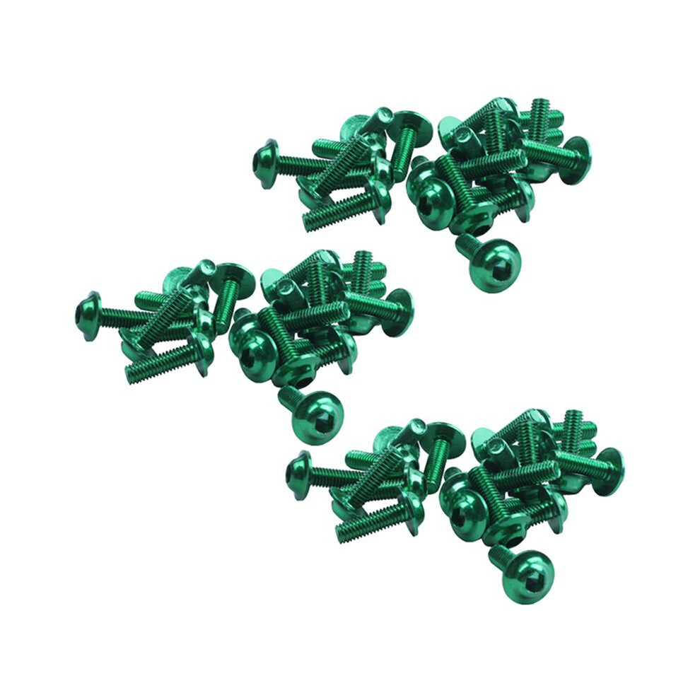 60 Pcs Green Aluminum Alloy Motorcycle Hexagonal Bolts Screws M6 4711099154791