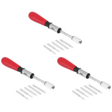 3X 260MM Spiral Screw Driver Hand Pressing Ratchet Screwdriver with Slotted and Phillips Screwdriver Bits