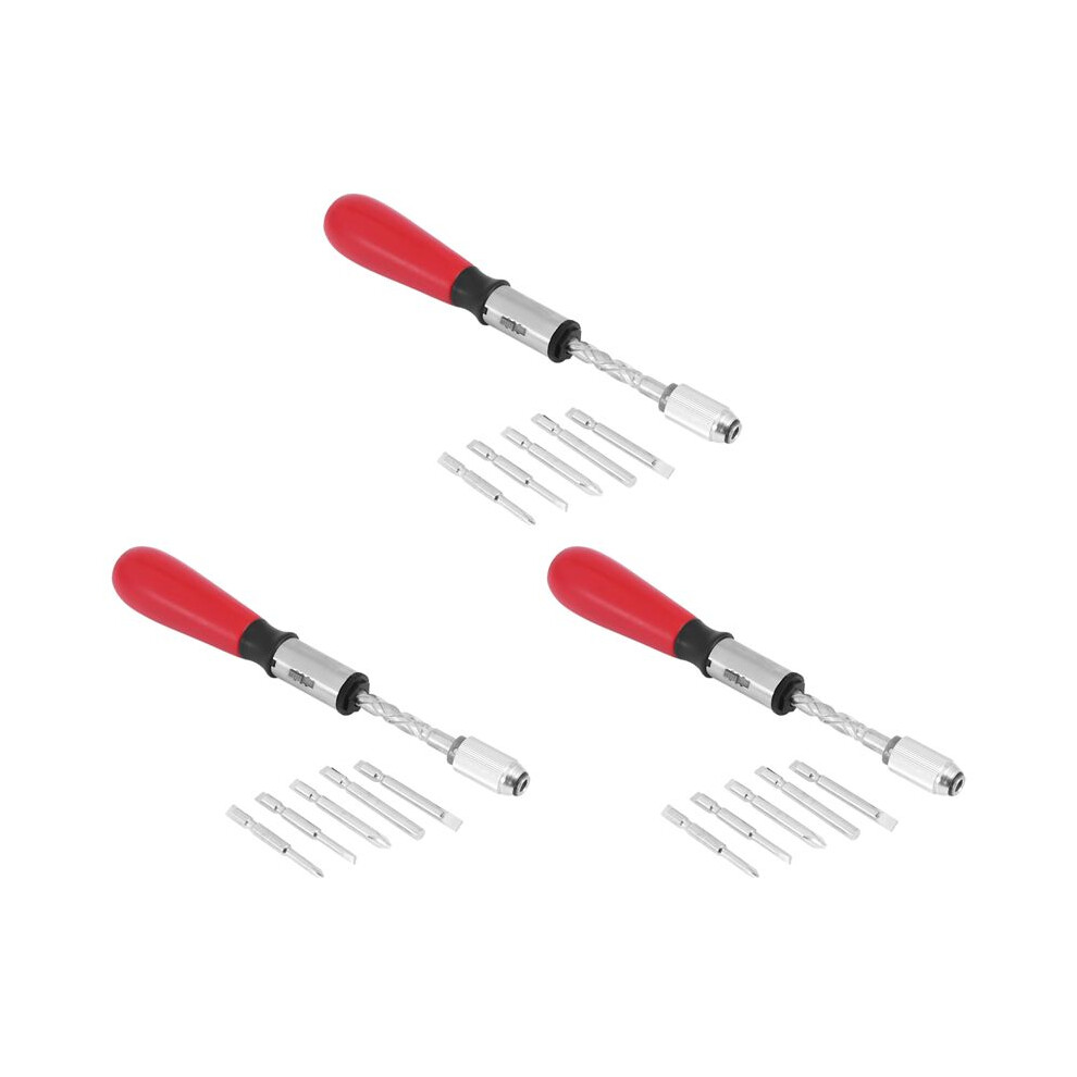 3X 260Mm Spiral Screw Driver Hand Pressing Ratchet Screwdriver With Slotted And Phillips Screwdriver Bits 6033466597726