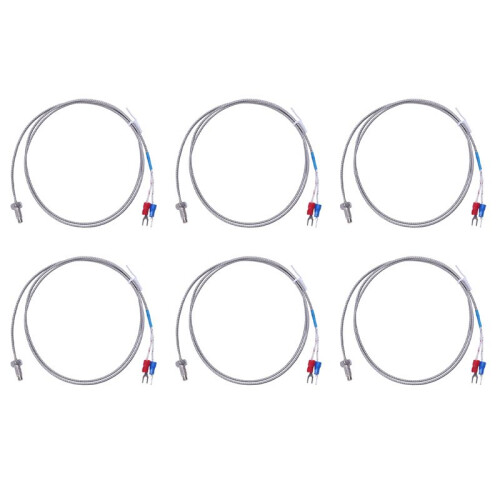 6pcs 3.3Ft K Type Thermocouple Temperature Controller 0-400C Sensor Probe