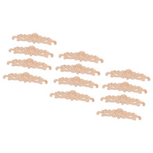 12Pcs 20 x 5cm Rubber Wood Carved Long Onlay Applique Unpainted Rose Flower Door Home Decor European Style