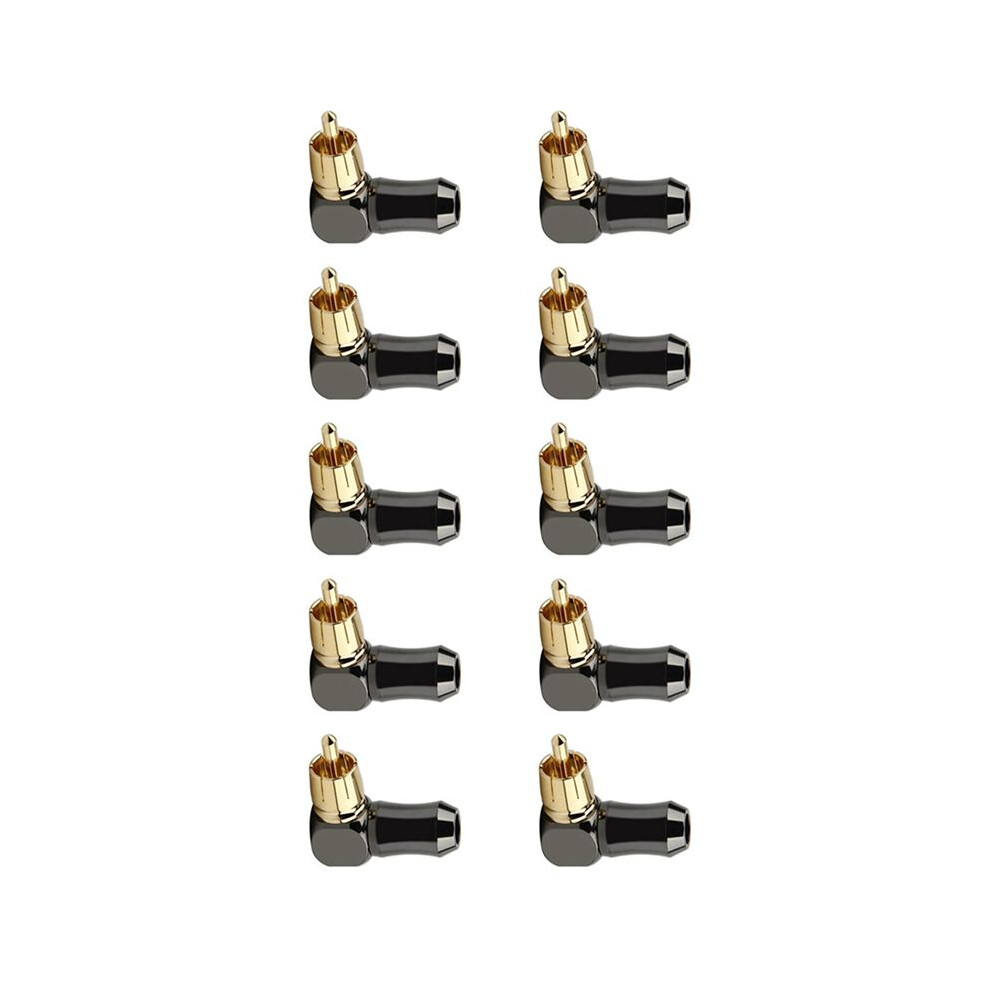 10Pcs Rca Connector Audio Plug Male 90 Degree Right Angle Elbow Speaker Terminal Conector For Soldering Video Cable 6033003433586