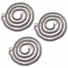 3X Fashion Jewelry Stainless Steel Necklaces for Men Women Keel Chain Choker Necklace 3mm 24Inch