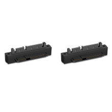 2 PCS SFF-8482 SAS Female to Male 15Pin Bend 90 Degree Angle Adapter Converter for Motherboard Cable
