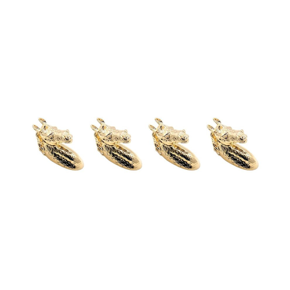4Pcs Antique Door Handles Animal Handle Horse Zinc Alloy Cabinet Handle Knob With Screws (Golden) 6032788622321