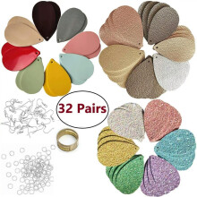 Faux Leather Earrings Making Kit Diy Jewelry Design Full Set 32 Pairs Glitter