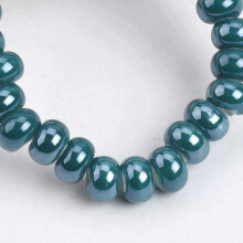 Rondelle 6x4mm 8x5mm Shiny Glossy Glazed Ceramic Porcelain Loose Spacer Beads-Deep Green-8x5mm (20pcs)