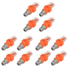 Adattatore da Coassiale un Ethernet, Confezione da 12 Convertitori Coassiali da RF F Femmina un RJ125 Maschio per Tester di Linea