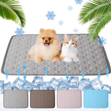 Quilted Cooling Pet Mat with Thermal-Regulating Fabric, Multi-Surface Application for Summer Comfort