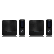2X Wireless Solar Doorbell IP65 Waterproof 300M Doorbells Chime Kit Solar Power Charging Outdoor Doorbells-US Plug