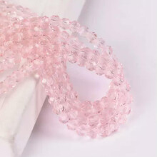 200pcs 3mm Round Faceted Sphere Crystal Glass Ball Loose Spacer Crafts Beads Lot-Light Rose