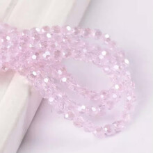 200pcs 3mm Round Faceted Sphere Crystal Glass Ball Loose Spacer Crafts Beads Lot-Pink AB
