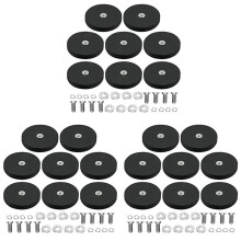 24Pack Rubber Gecoate Magneet Neodymium Magneetvoet met Rubber Coating Ø 43Mm Anti Kras Magneet M6 Buitendraad Zwart