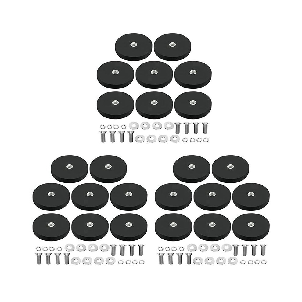 24Pack Rubber Coated Magnet Neodymium Magnet Base With Rubber Coating Ã 43Mm Anti Scratch Magnet M6 Male Thread Black 6032399912507