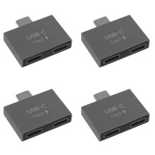 4X USB C Male to Dual USB C Female Splitter Converter Adapter Extension Connector for USB C PD Charger PC Laptop