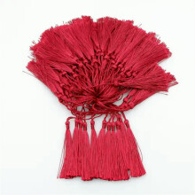 100pc 3'' DIY Craft Tassels Fringe Pendants Bookmark Bag Hanging curtain Decor-wine red-sample 10pcs