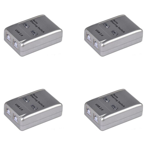 4X FJGEAR USB 2.0 Auto Sharing  2 Port HUB Adapter Switcher for 2 PC Printer USB  Devices Support Windows 1