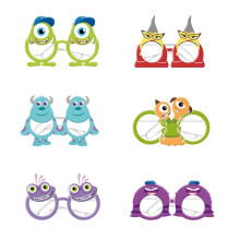 12Pcs Monster University Themed Paper Glasses, Party Supplies Photo Booth Prop Cartoon Character Cosplay Birthday Gift.