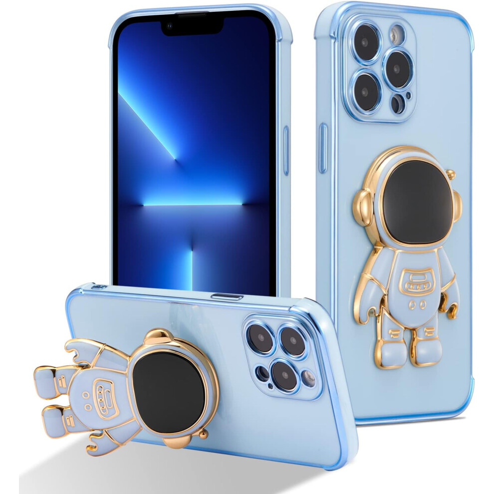 Cute 6D Astronaut Case For Iphone 13 Pro Â Slim, Shockproof, Stand, Electroplated Tpu Cover (6.1") Blue 9365509649497