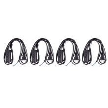 4X US Plug 1.8M Power Cord /Off Button AC110V 3A AC250V 6A Black