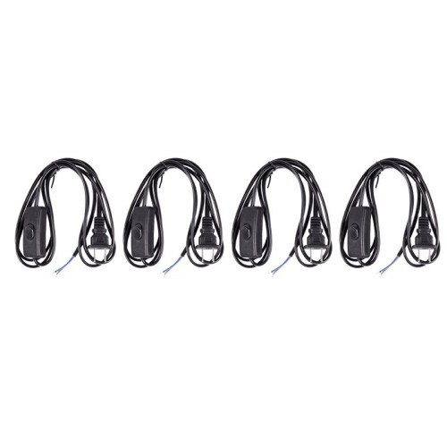 4X US Plug 1.8M Power Cord /Off Button  AC110V 3A AC250V 6A Black